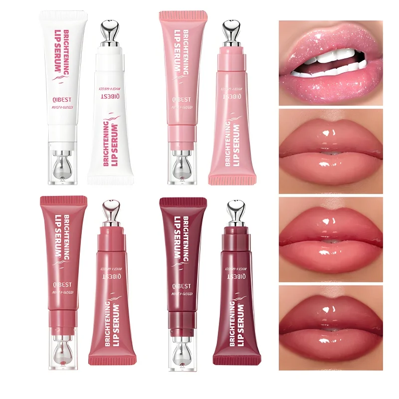 Brilho labial espelhado, textura leve, à prova d'água e hidratante, brilho de longa duração, efeito de maquiagem natural