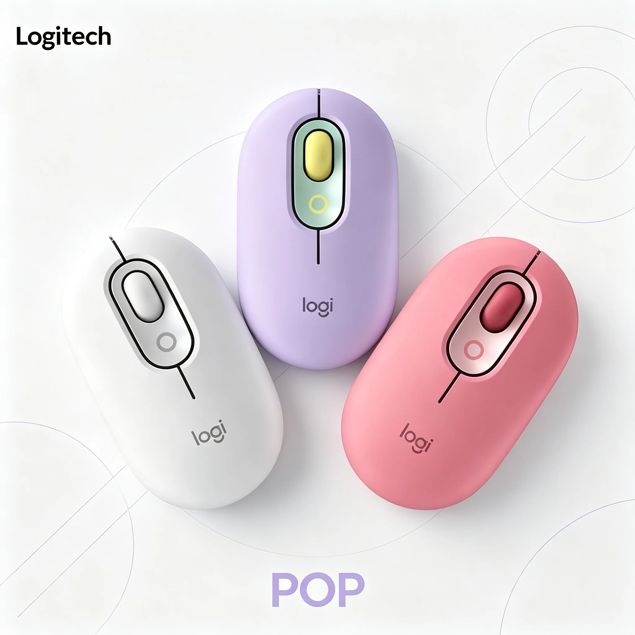 Logitech POP Mouse Bluetooth Wireless Mouse Portable Slim Mice for Notebook & Tablet