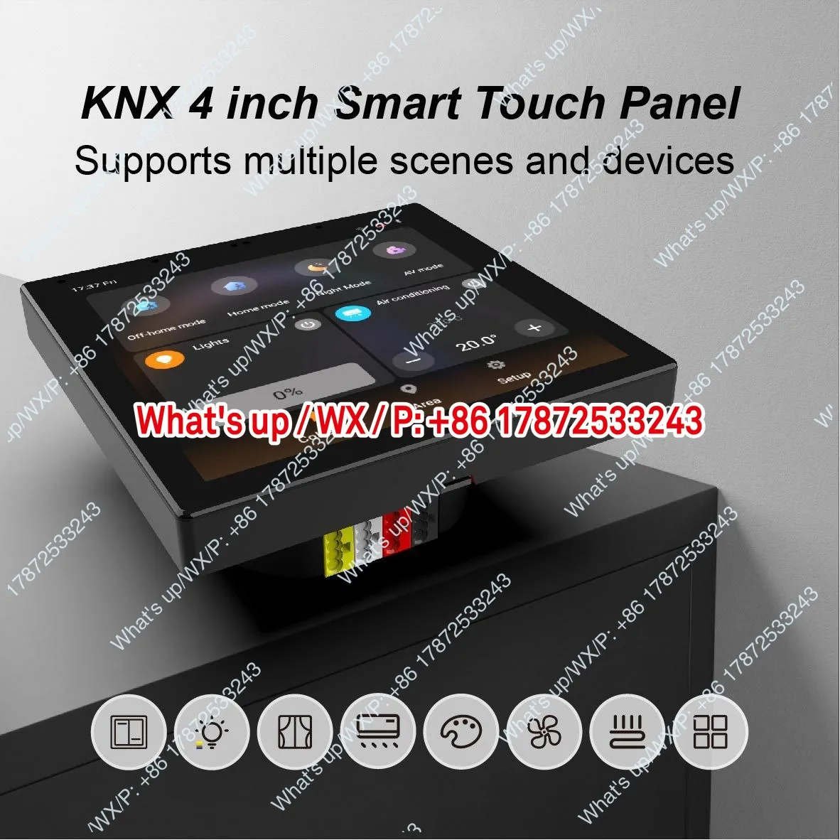 KNX 4-inch intelligent touch screen supports multi scene and multi device interconnection, central control intelligent screen