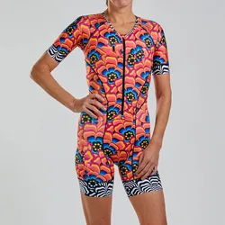 Zootekoi Womens Cycling Skinsuit Short Sleeve Triathlon Road bicycle Jumpsuit Macaquinho Ciclismo Feminino Running Bike Clothing