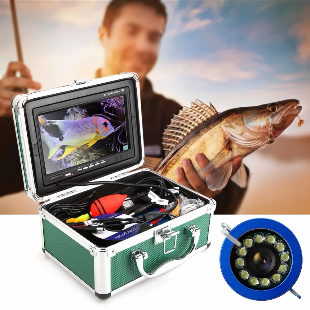 Portable Fish Depth Finder Water Handheld  7 Inch LCD Fish Finder Underwater Fishing Camera With Night Vision 