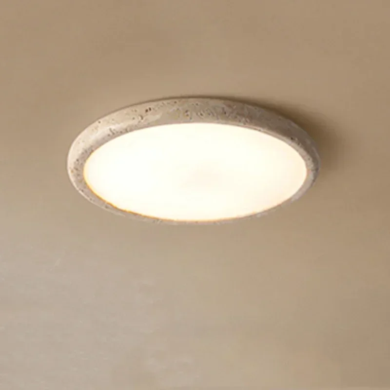 Creme estilo quente LED teto luz para sala de estar, bedhead luminárias, amarelo Travertline, corredor, restaurante, 15W, moderno