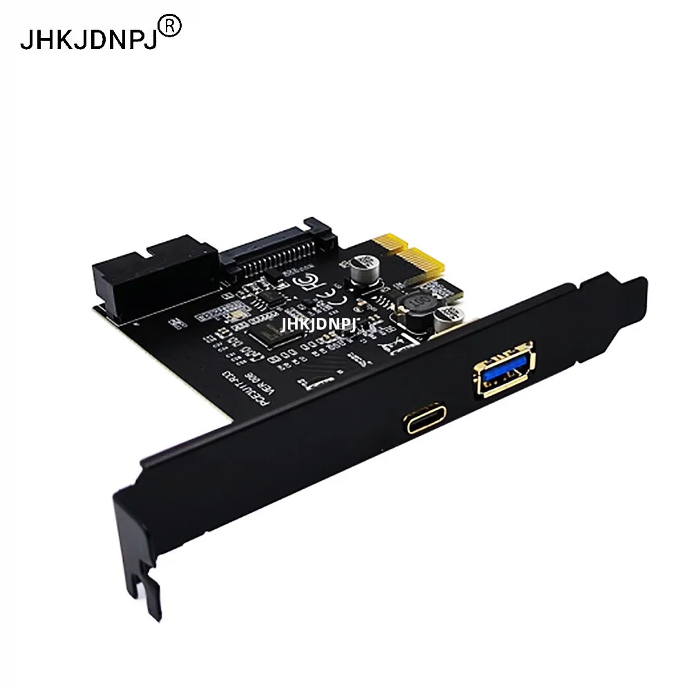 5Gbps USB 3.2 Type-A +Type-C Connector to PCI Express PCI-E 1X Adapter Controller Card With 19PIN Socket