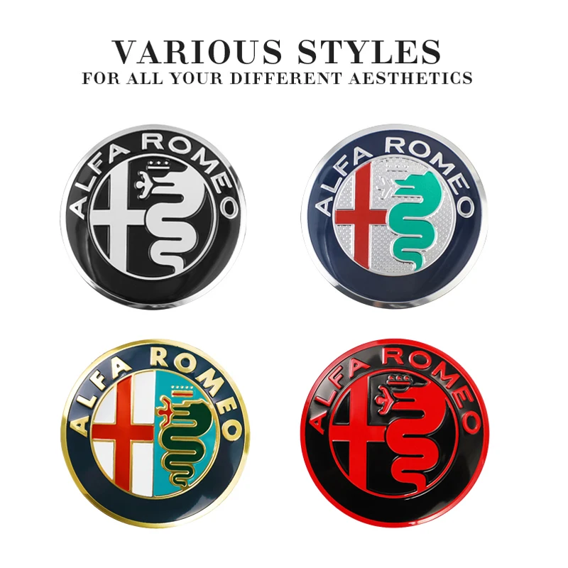 4Pcs 56mm Car Wheel Stickers Center Hub Cap Car Emblem Badge Decal For Alfa Romeo 156 159 147 4C 8C 166 Giulia Giulietta Mito