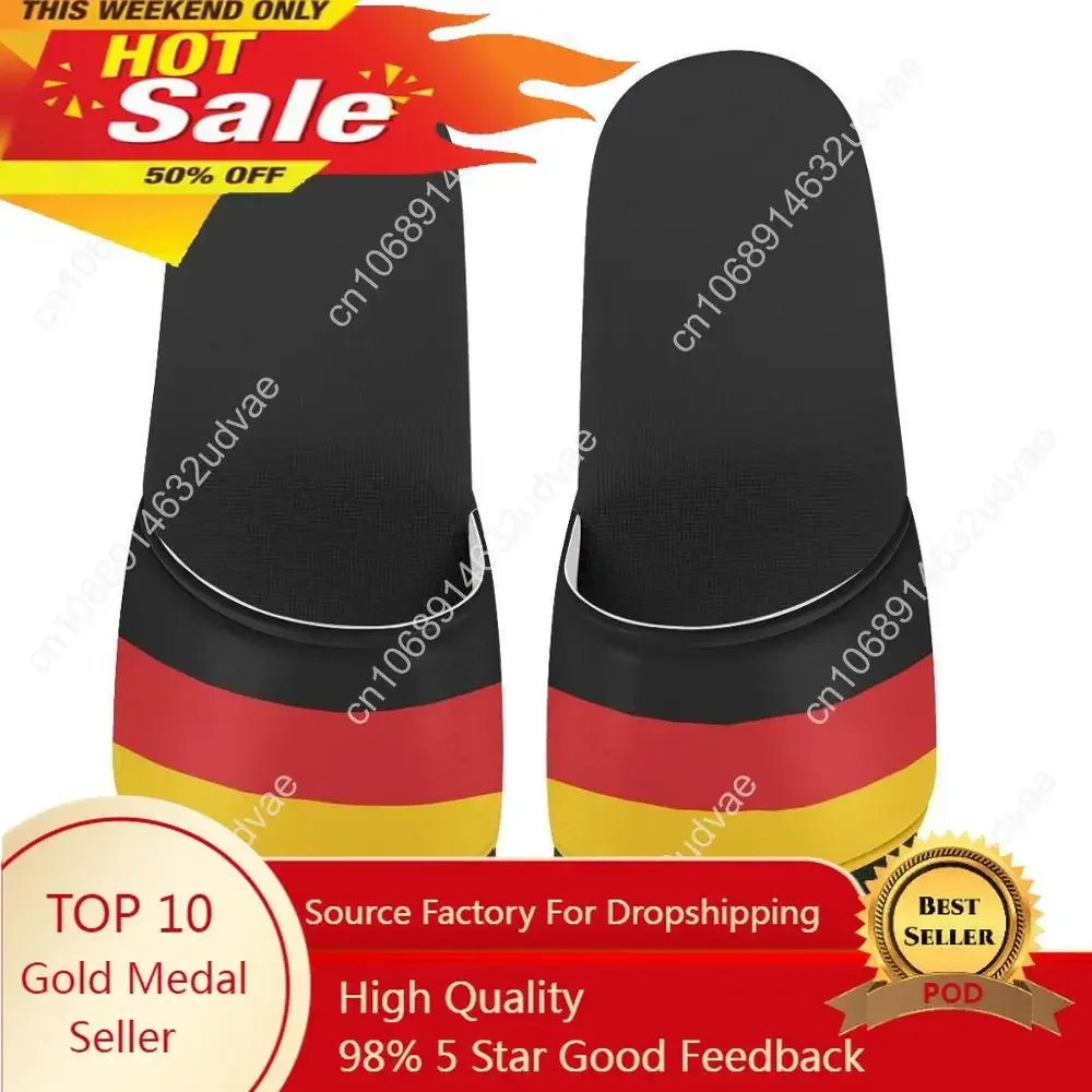 men Custom Pattern Slippers Germany Flag Print Summer Fashion Slide Sandals Outdoor Non-slip Beach Shoes Platform Flip Flops