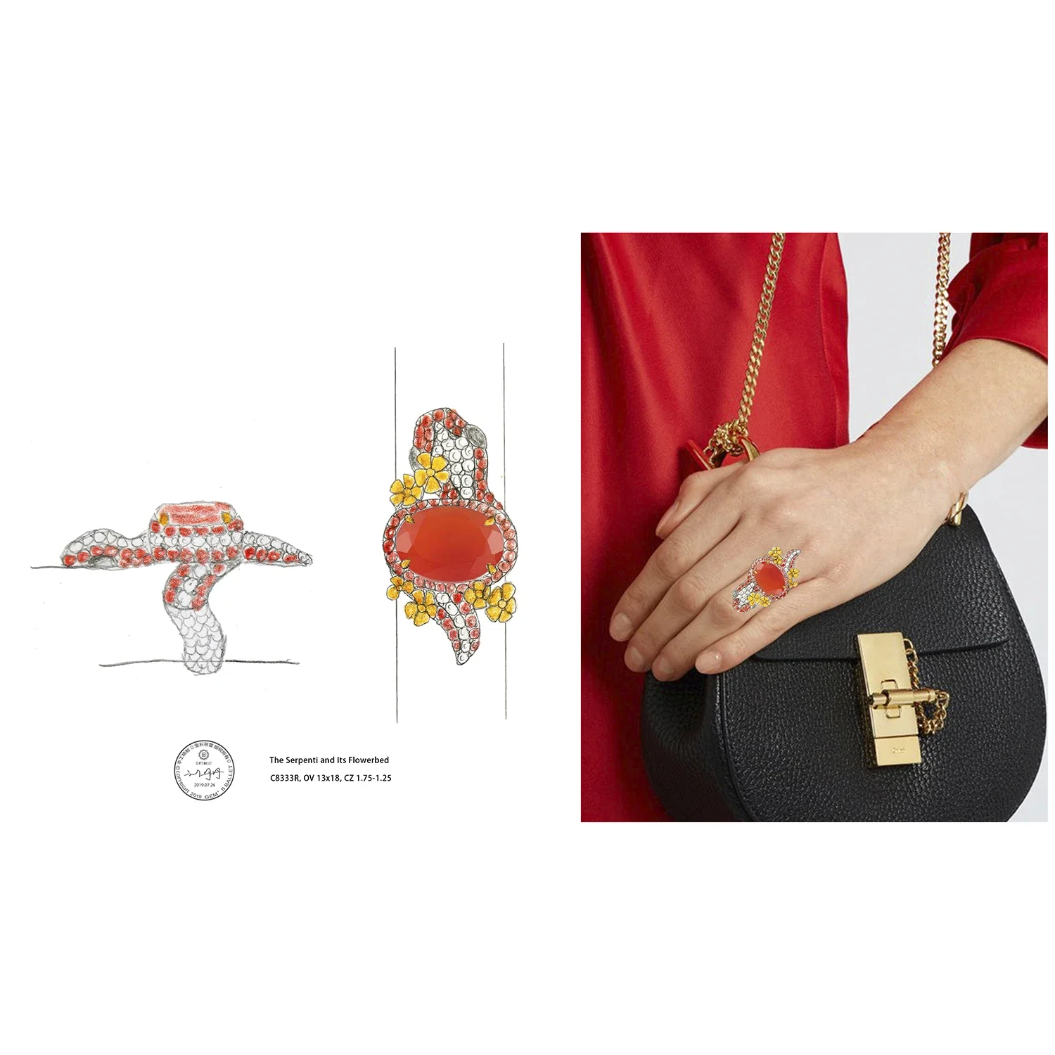 GEM'S BALLET Original Natural Red Agate Vintage Rings 925 Sterling Silver Adjustable Cocktail Rings Fine Jewelry Gift Fot Her