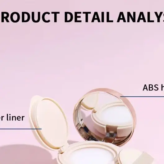 Pojemnik na kosmetyki 6g, pusty, z poduszką powietrzną, przenośny, z gąbeczką do pudru i lusterkiem, na krem BB lub podkład.