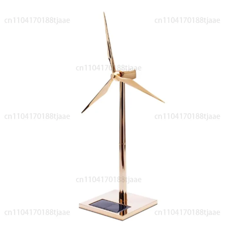 

Solar Fan Model Gold Wind Turbine Windmill Promotion Wind Energy Industry Gift Office Ornaments available