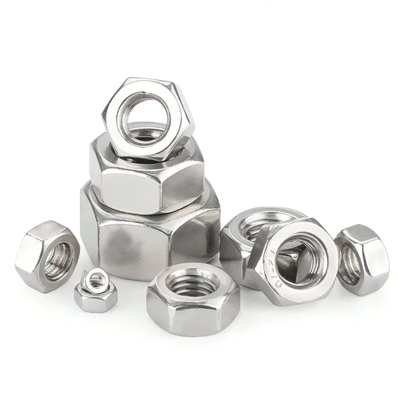 1/2/5/10/20pcs สแตนเลสสตีล hexagon nut,สกรู caps,M1.6 M2 M2.5 M3 M3.5 M4 M5 M6 M8 M10 M12 M14 M16 M18 M20 hex nuts