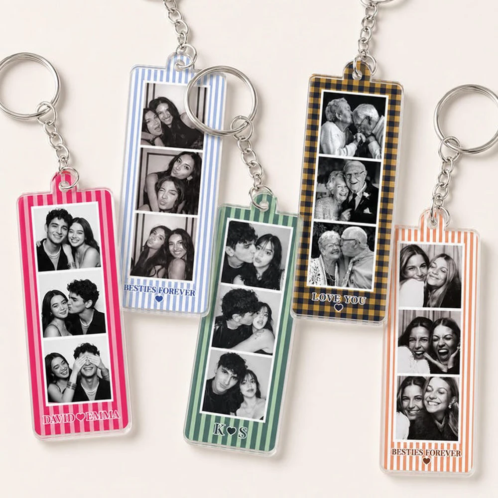 Personalized Photos Custom Keychain Couple Family Photo Custom Acrylic Keychain Couple Gift Anniversary Gifts Family Gifts view 3