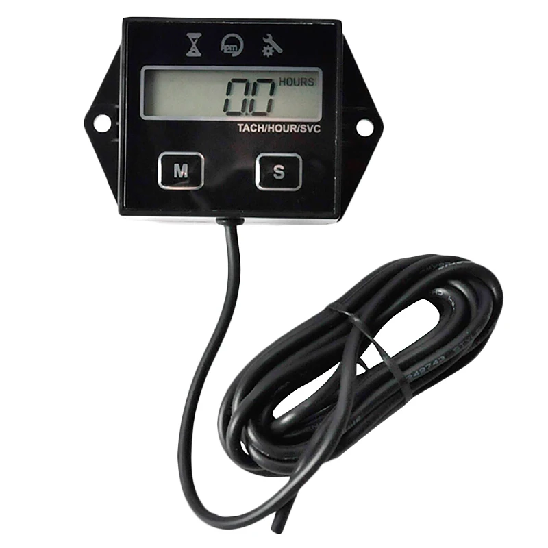 Lcd Digital Display Moto Engine Tach Hour Meter For Motorcycle Tachometer Gauge Marine Chainsaw Pit Bike Boat Engine Inductive