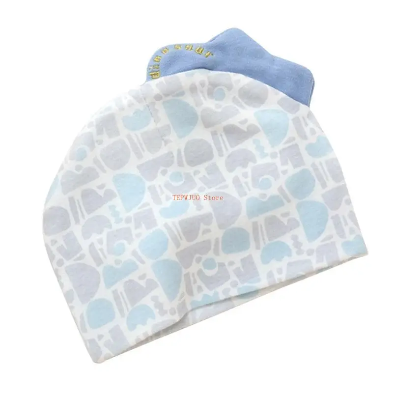 

U50F Baby Hospital Hat Ear Hat Unisex Newborn Print Hat Infant Outdoor Headdress