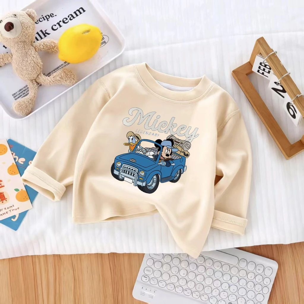 يجب أن يكون لديك زي الطفل ميكي ماوس طفل البلوز متعة السيارات ورحلة الطريق تصاميم في الخريف أزياء 2 ألوان القطن تشايلدز تيز