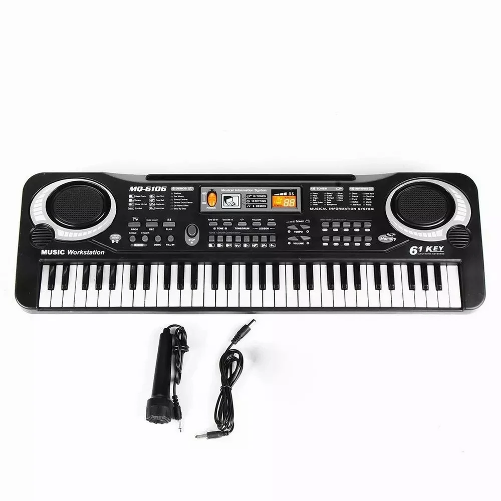 61 Keys Digital Music Electronic Keyboard Electric Piano Organ Microphone Set