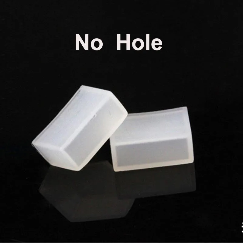 10pc 50pcs 100pcs 8mm 10mm Led Silicone End Cap No Hole 2 pin hole for 8MM 10mm  PCB IP67 LED Tube Strip Nonporous end cap