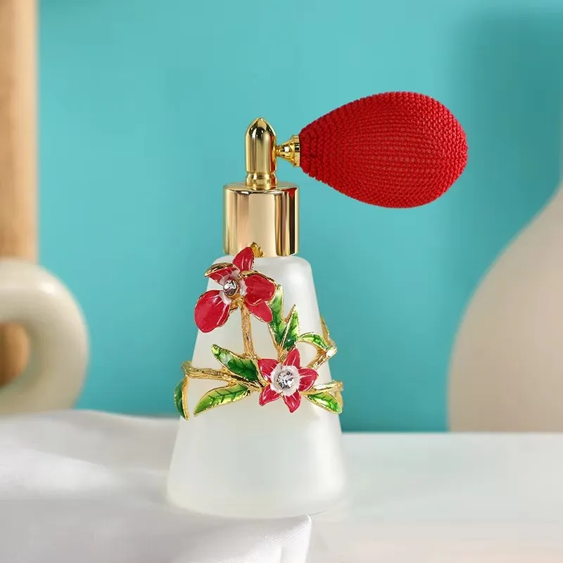 60 قطعة 50 مللي جديد السحلية معدن سبائك الزنك خمر نمط فارغة إعادة الملء رذاذ عطر زجاجة رذاذ السفر مع كيس الهواء