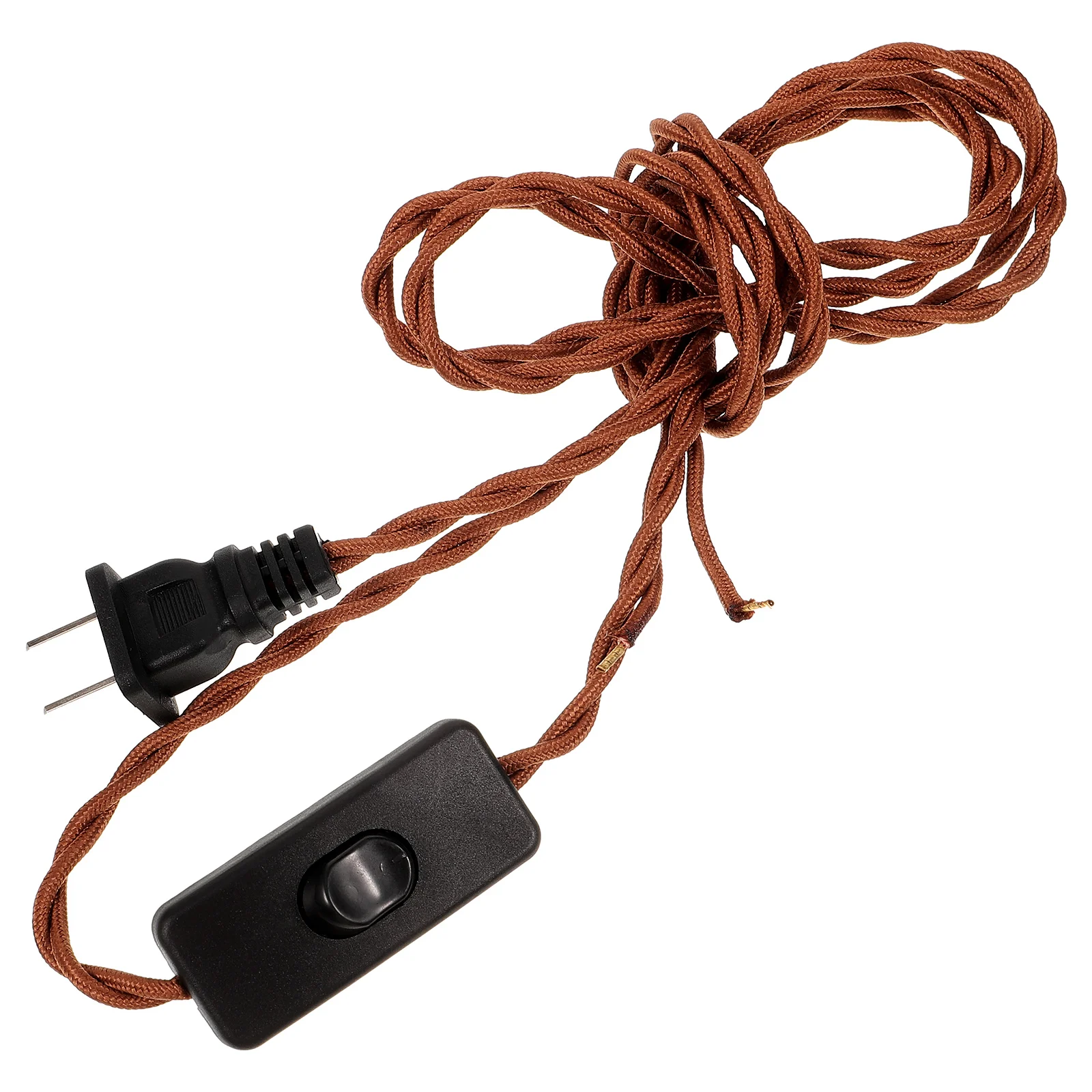 Retro cuerda de cáñamo enchufe de luz interruptor de cable lámpara colgante alambre enchufe de cobre trenzado Vintage estilo Industrial iluminación del hogar