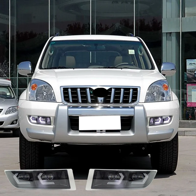 

Для Toyota Land Cruiser Prado FJ120 LC120 2003-2009 гг. Передняя противотуманная фара дневного света указатель поворота переднего бампера