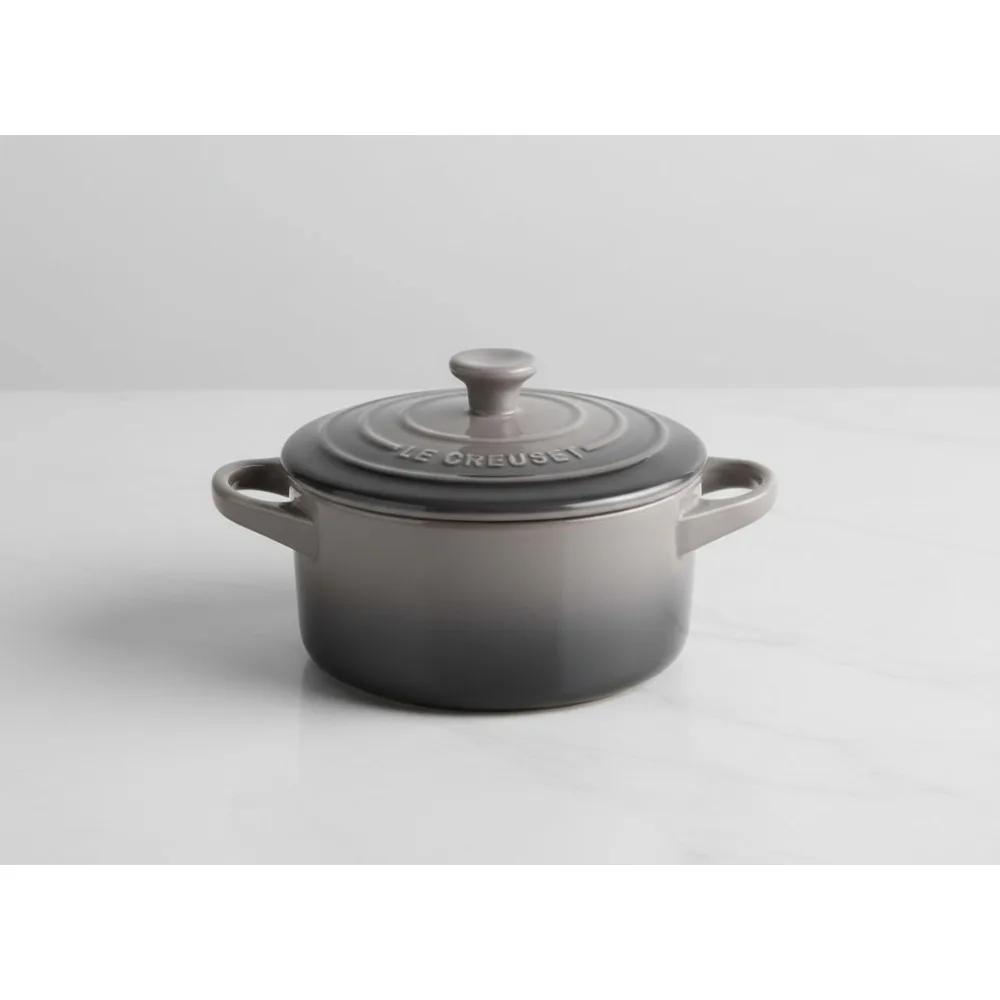 

Premium Stoneware Mini Round Cocotte 24oz Oyster Color - Even Heat Distribution, Nonstick Surface for Perfect Cooking