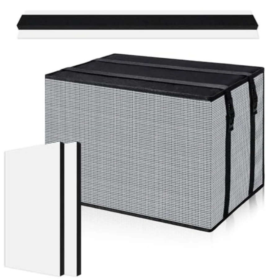 

4 Pcs Mesh Window Air Conditioner Cover Outdoor Surround Insulation Side Panels for Window Ac for Winter and Summer Bugs Rain D
