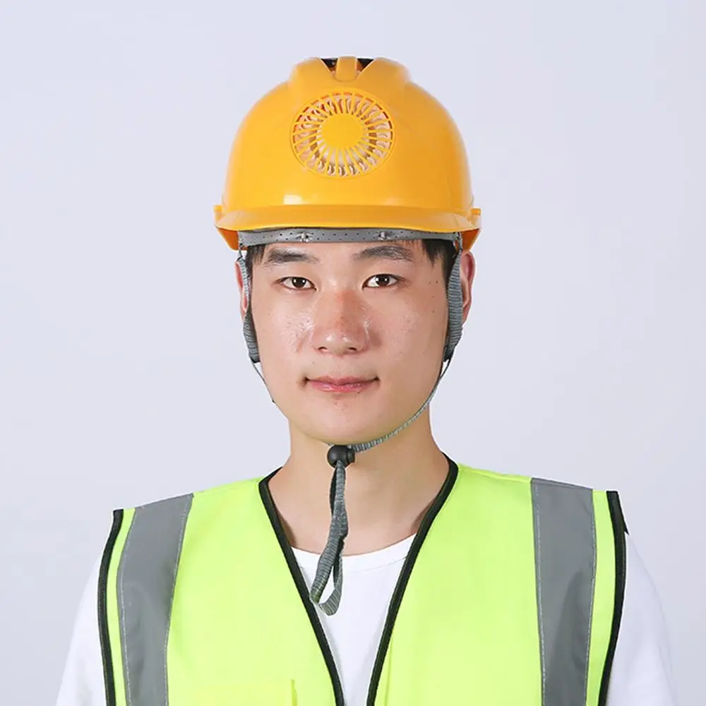 

Adjustable Solar Power Fan Helmet Sunscreen ABS Plastic Safety Hard Hat Ventilation with Cooling Fan Safety Helmet