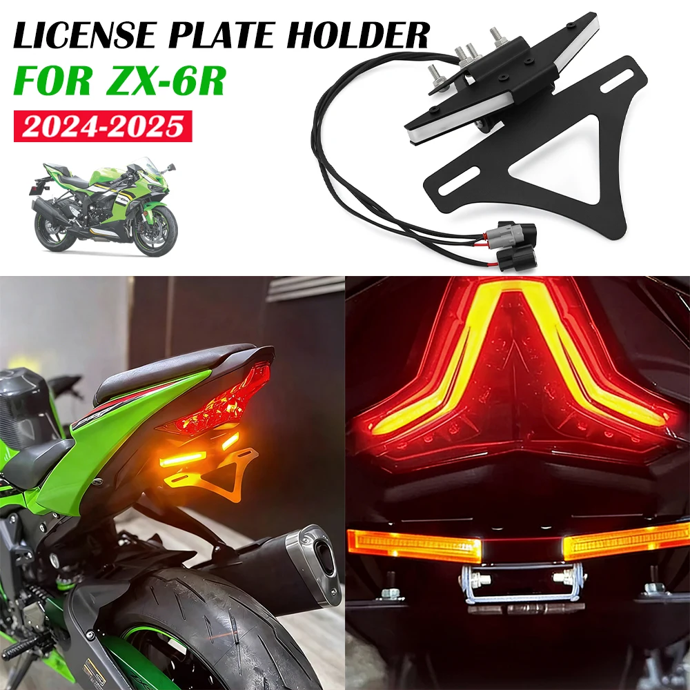 

Rear Tail Eliminator License Plate Holder Mount Support Motorcycles Accessories For Kawasaki Ninja ZX-6R ninja636 zx6r 2024 2025