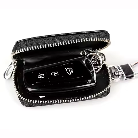 Car Key Signal Blocker Case Faraday Box Anti-Hacking Anti-Theft Key Fob Signal Blocking Bag PU Leather Pouch Case Blocker