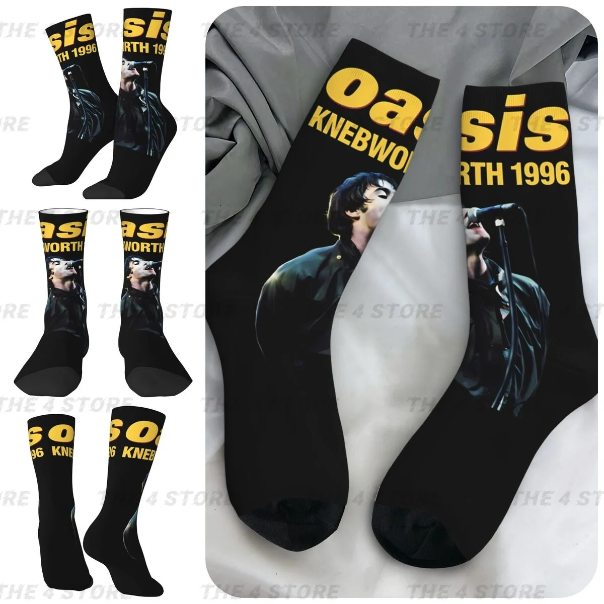 

O-Oasis Rock 90's Band Leisure 5 High elasticity polyester fiber Men and Women printing Socks