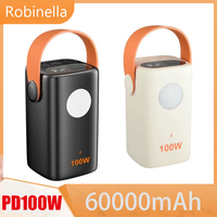 PD100W Laptop Powerbank 60000mAh Portable Power Bank Super Fast Charging Large Capacity External Spare Battery for IPhone Xiaomi