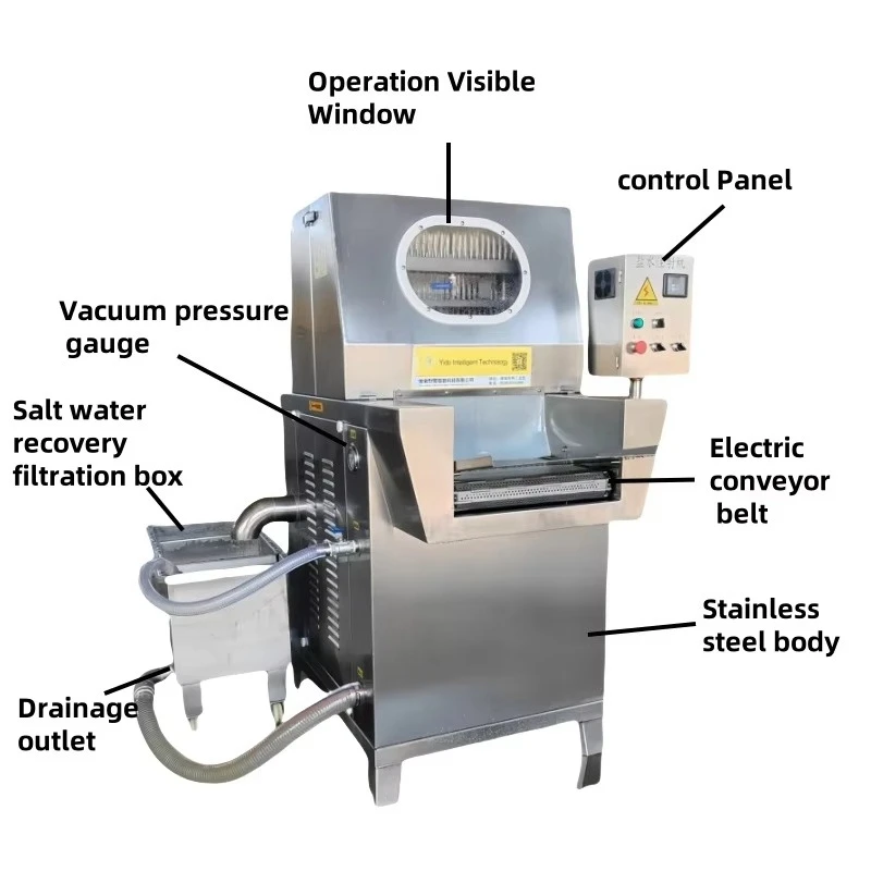 Automatic Meat Salt Brine Saline Injector Machine PLC Meat Chicken Brine Injection Machine Meat Tenderizing Marinade Machine