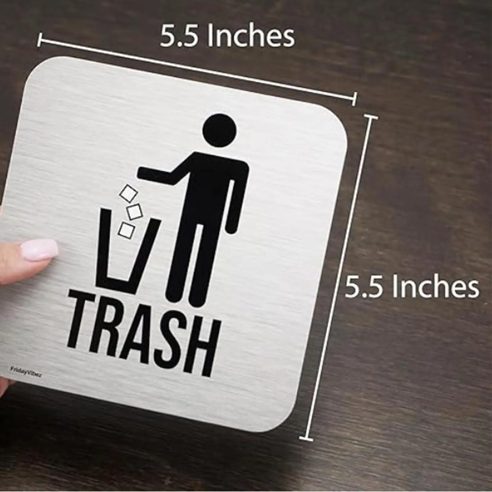 2Pcs Recycle and Trash Sign Set for Home Office Garbage Can Logo Symbol