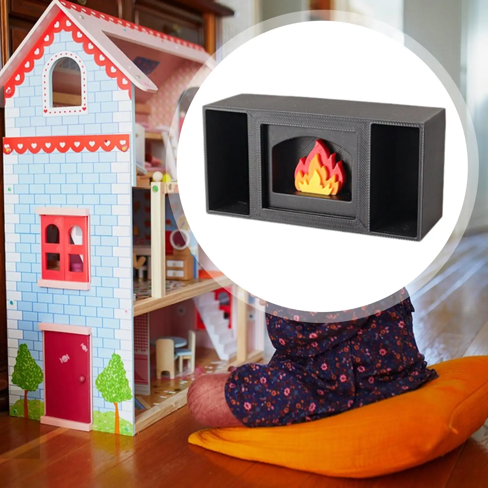 Casa de muñecas antigua, modelo de chimenea, decoración en miniatura, muebles, accesorio para casa de Barbie, cocina, cena de comedor