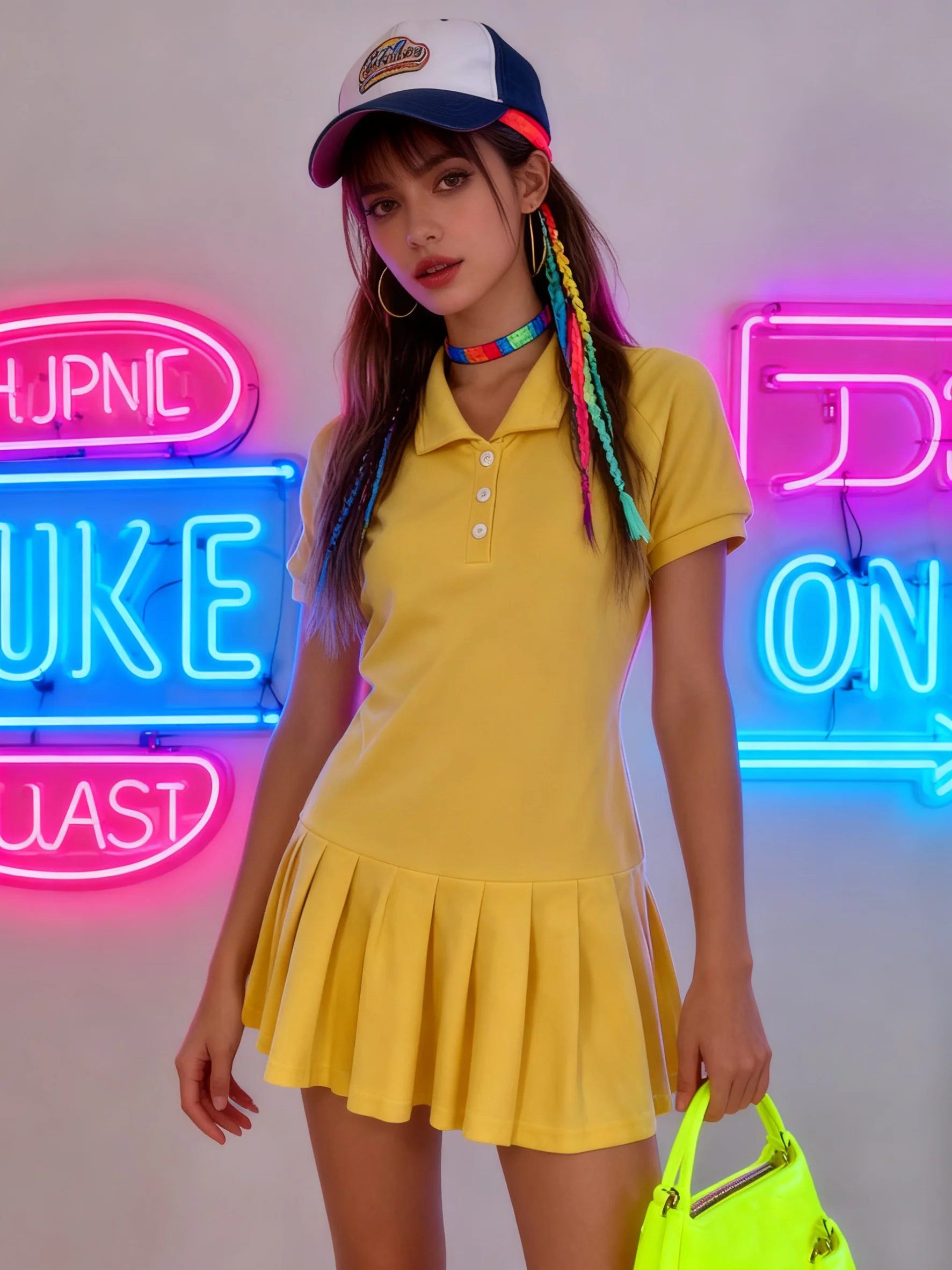 

Japanese Harajuku Y2K Hot Girl Solid Color POLO Collar Dress Spring and Autumn American Retro Hot Girl Fashion Women's Dress