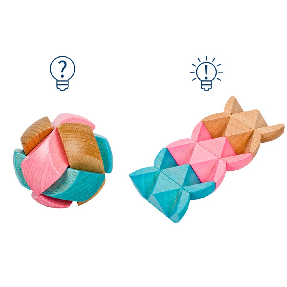 

Football Lock Puzzles for Adults Interlocking Toy Colorful Bamboo Kids Wooden Toys
