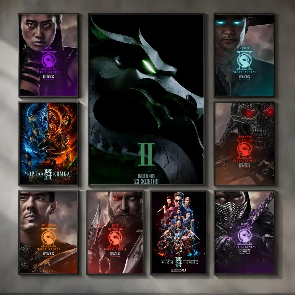 Game M-Mortal Kombat-t Poster Vintage Self Adhesive PP Wall Art for Living Room Bar Bedroom Home Decor Gift