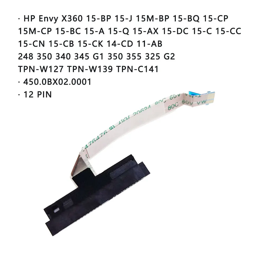 Cable flexible para portátil HP Envy X360 15-BP 15-J 15M-BP 15-BQ 15-CP 15M-CP 15-BC 15-A 15-Q 15-AX, disco duro SATA HDD SSD, conector