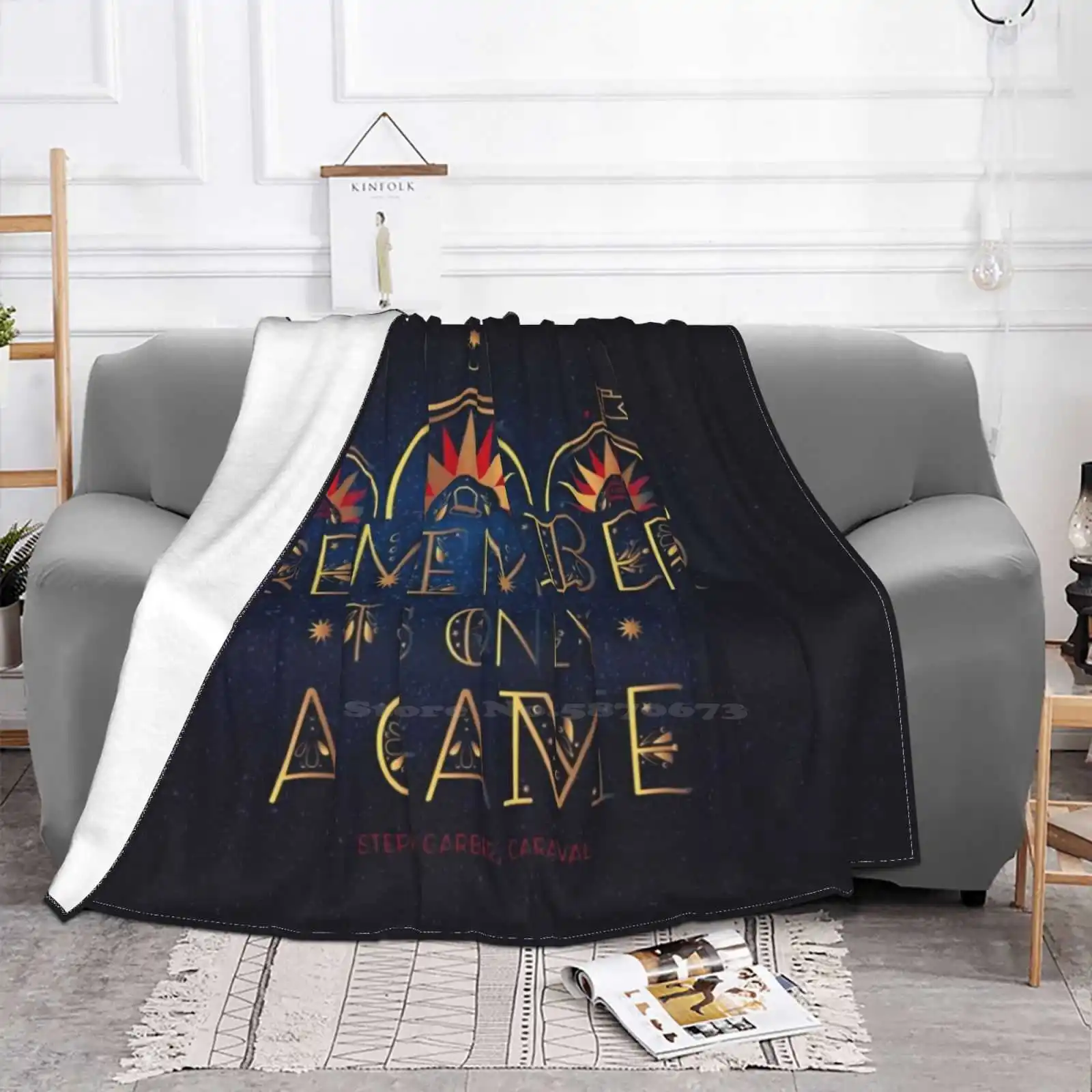 Only A Game Trend Style Funny Fashion Soft Throw Blanket Caraval Fanart Quote Art Book Quote Bookworm Carnival Circus Gold