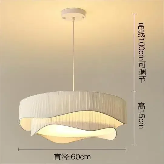 wushiyu Nordic Designer Plissee Stoff LED Anhänger Licht Schlafzimmer Kronleuchter Hängende Beleuchtung für Wohnzimmer Esszimmer Hause Decke Dekor 3