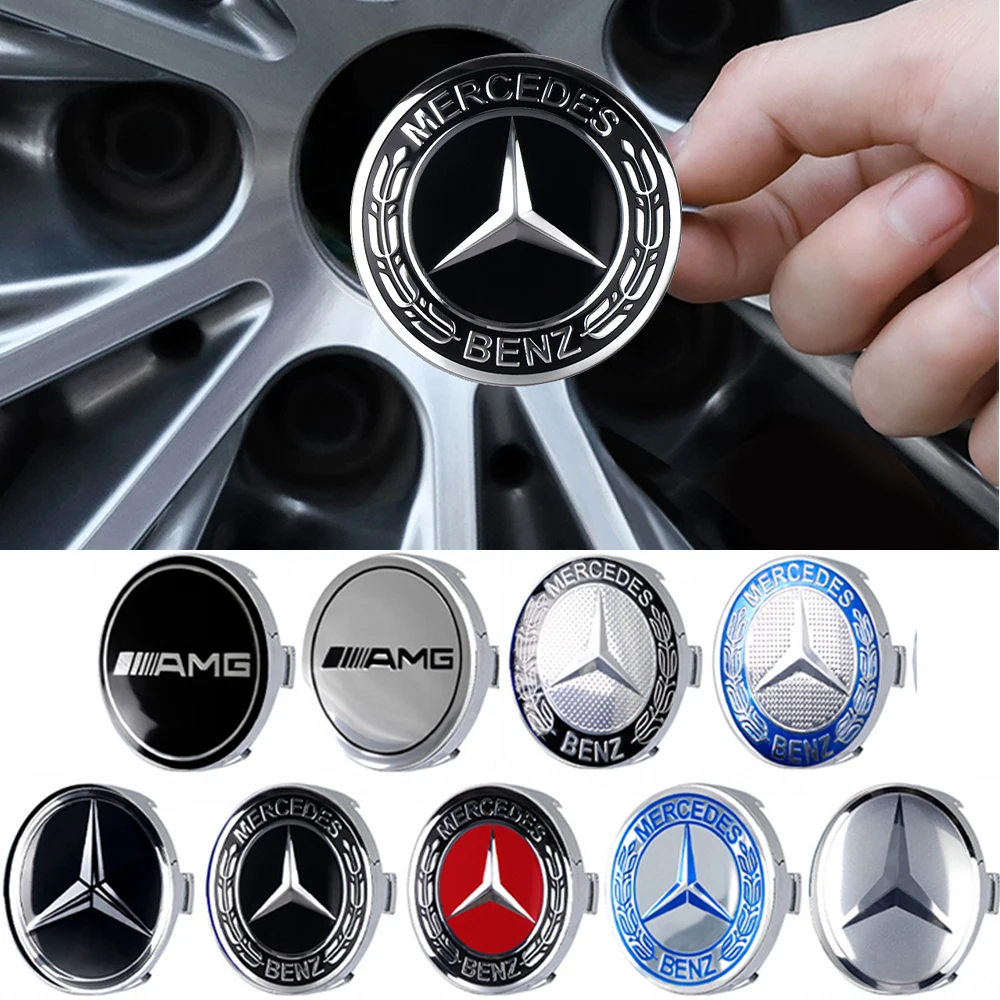 56/60/63/65/68MM Car Wheel Center Hub Caps Sticker For Mercedes Benz A B C E S M Class AMG CLA CLS W212 W213 W204 W205 W176 W211