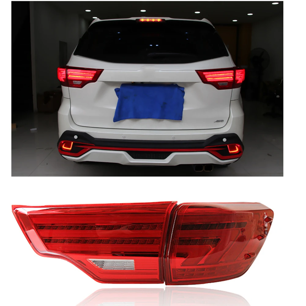 

Rear Bumper Fog Light Car Spoiler Turn Signal Indicator Taillight Tail Brake Lamp For Toyota Highlander 2014-2018