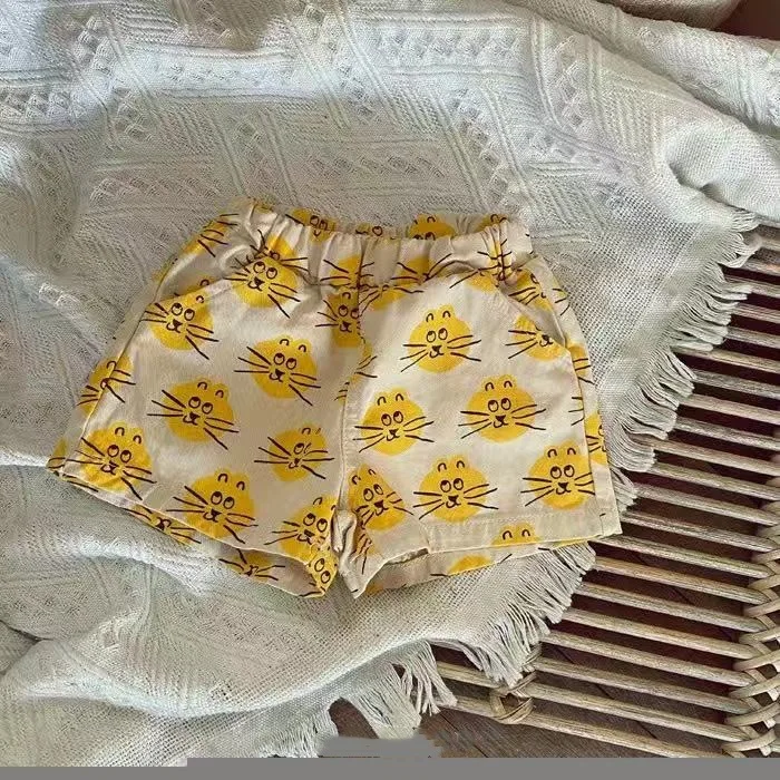 2024 New Baby Summer Shorts Fashion Flower Print Girls Shorts Cotton Infant Boy Short Pants Baby Cute Shorts Toddler Clothes