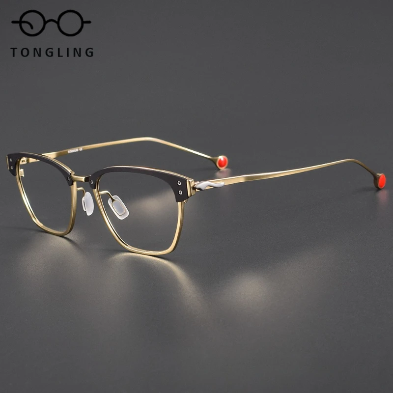 2026 New Style Fashionable Men Large-Frame Highend Pure Titanium Material Women High-Quality Handcrafted Business Eyeglass Frame