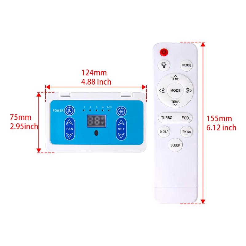 12V 24V Frequency Conversion Evaporator Control Panel and Remote Control for A/C Parking Electric Air Conditioning