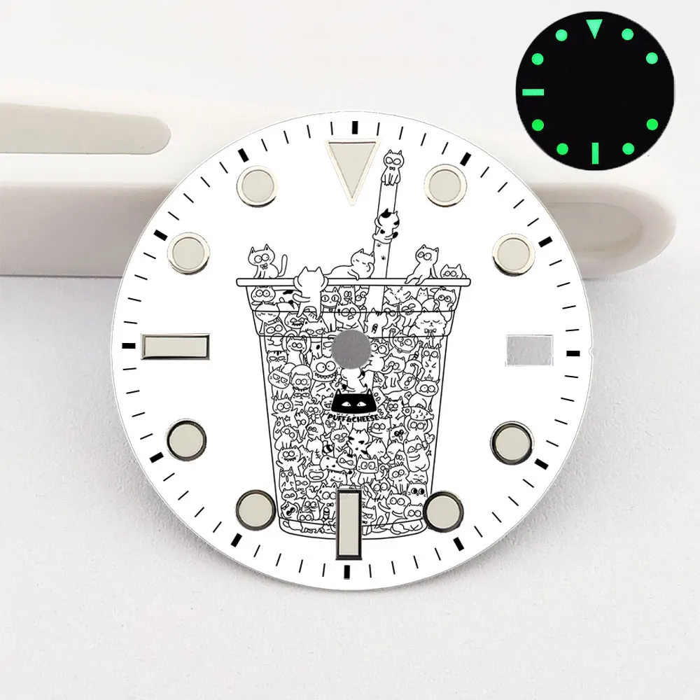 28.5mm Watch Dial NH35 Dial Custom Pattern Color Printing NH35 Watch Face Fit NH35/36 Movement Watch Parts