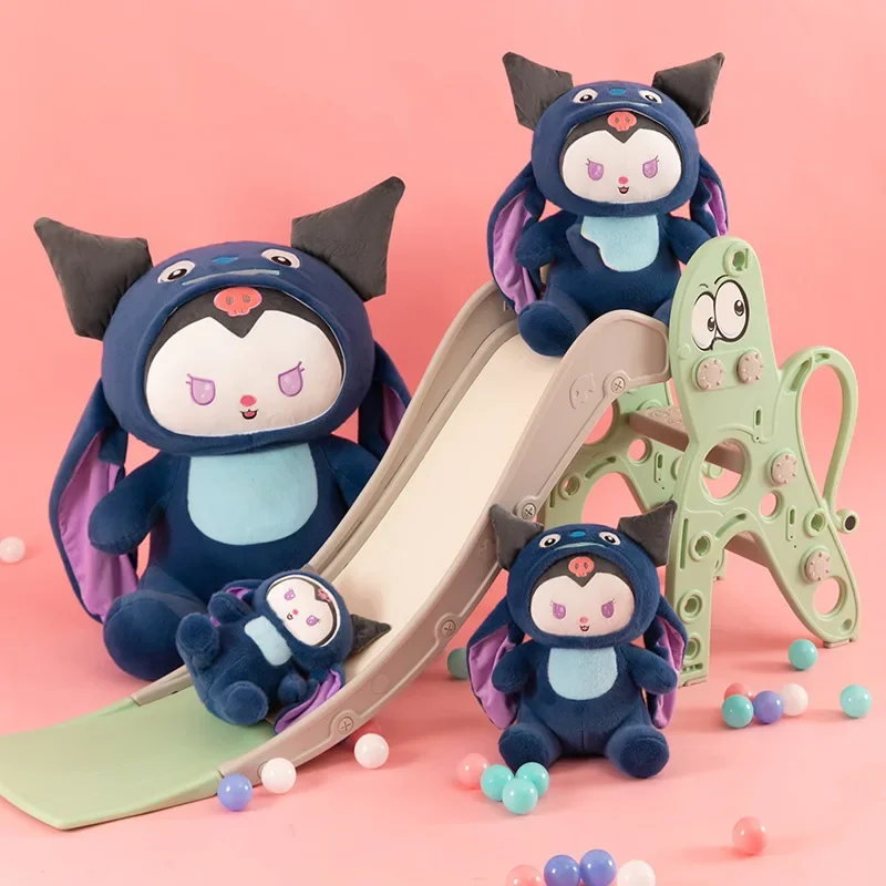 Nowy Sanrio Kuromi Transform Into Stitch Toy Pendant Key Pendant Doll Princess Style Healing Cute Soft Cute Doll Anime Girl Gift