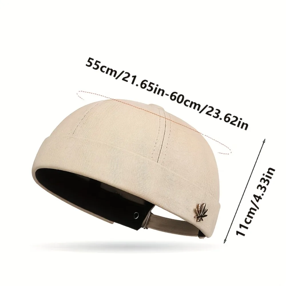 Adjustable Brimless Cap for Spring & Autumn, Unisex Solid Beanie Hat - Fashion Versatile,  Streetwear Hip Hop Style