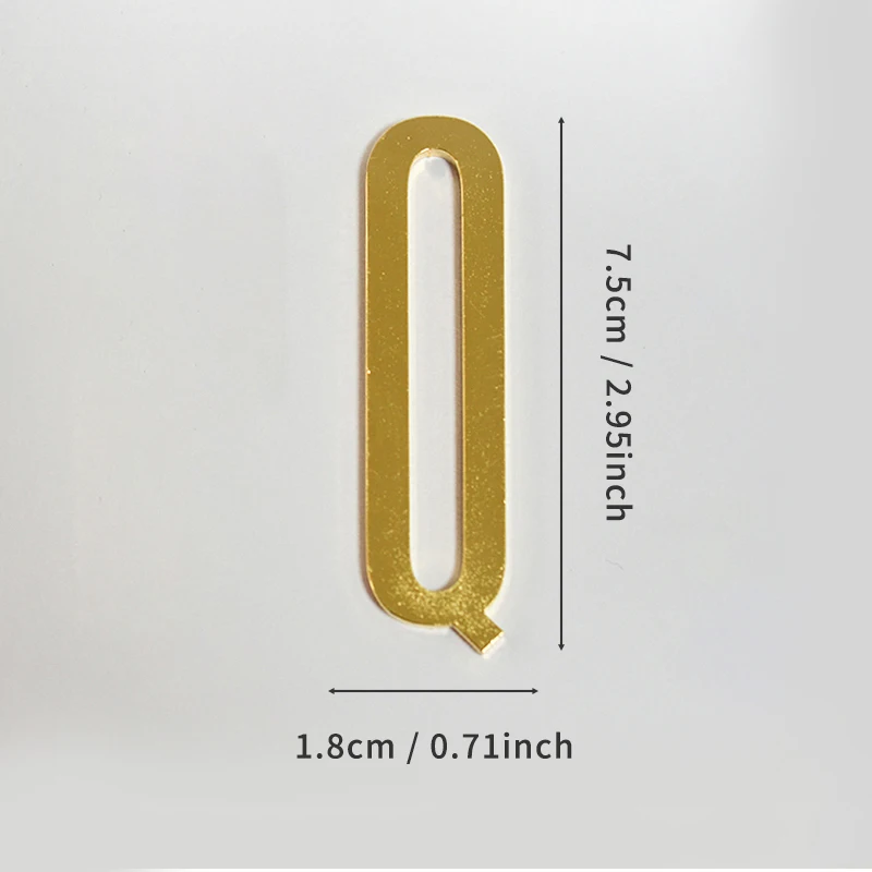 Goldene selbstklebende Hausnummern aus Metall mit englischen Alphabet-Buchstaben für Wohnung, Zimmer, Tür, Tisch, Briefkasten, Zahlenaufkleber, 7 cm – Detail 23