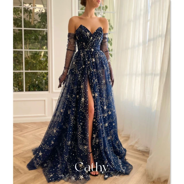 Dark blue gown best sale