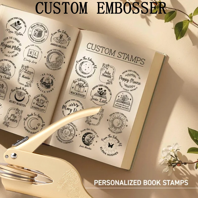 Benutzerdefiniertes Logo geprägter Stempel, personalisierte Anpassung, Bibliothek, Buch, Zertifikat, Prägestempel, Hochzeit, Invita, Briefkopf, Siegel