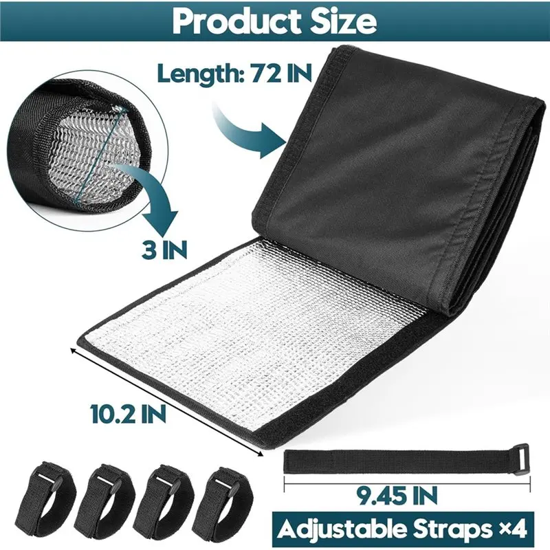 DT39 Flexible Insulation Sleeve Wrap 3-Layer HVAC Copper Pipe Cover 72x10.2 Inch Outdoor AC Pipe Insulation